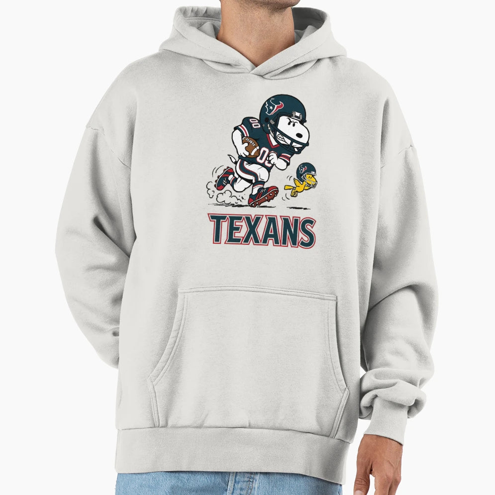 Snoopy Houston Football Fan Hoodie - Casual Everyday Wear Men Women - T-Shirt, Sweatshirt, Hoodie