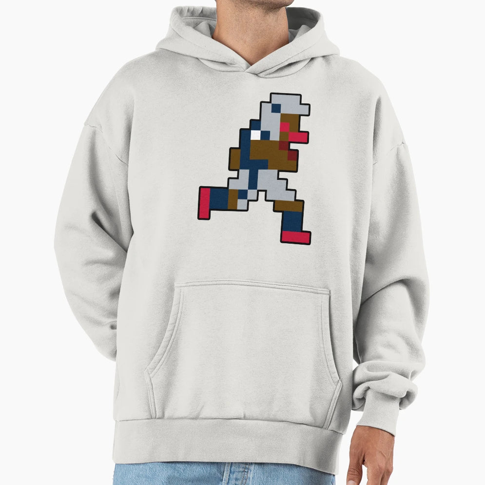 8 Bit New England Pixel Football Player Hoodie - Unique Graphic Men Women - T-Shirt, Sweatshirt, Hoodie