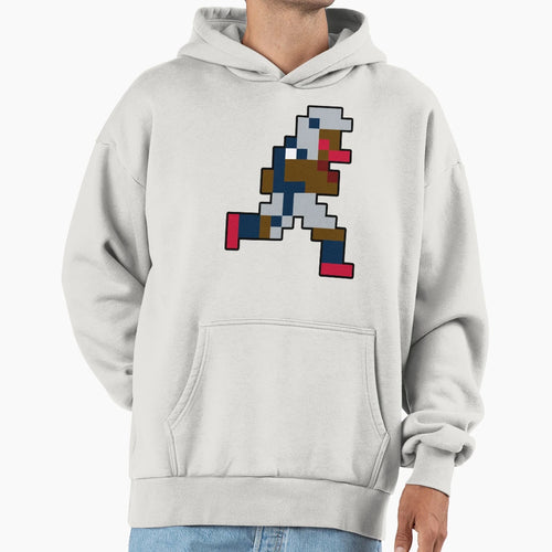 8 Bit New England Pixel Football Player Hoodie - Unique Graphic Men Women - T-Shirt, Sweatshirt, Hoodie