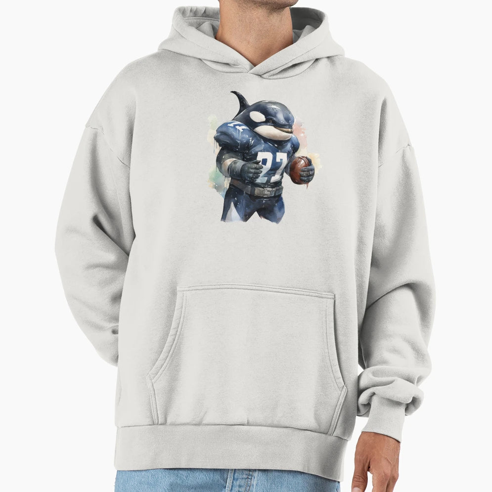 Orca As American Football Player Hoodie - Casual Everyday Wear for Adults - T-Shirt, Sweatshirt, Hoodie