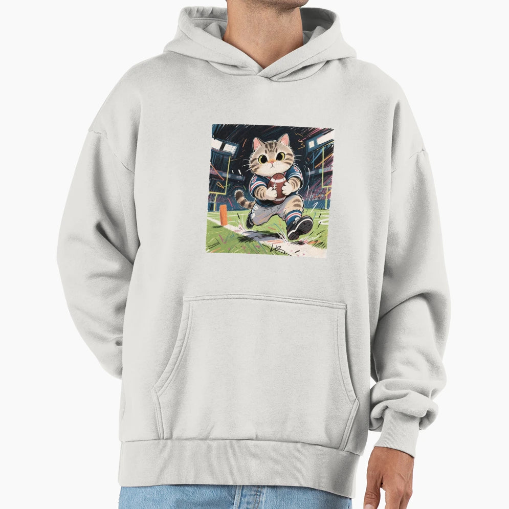 Rugby Kitty Hoodie - Graphic Print Unisex - T-Shirt, Sweatshirt, Hoodie