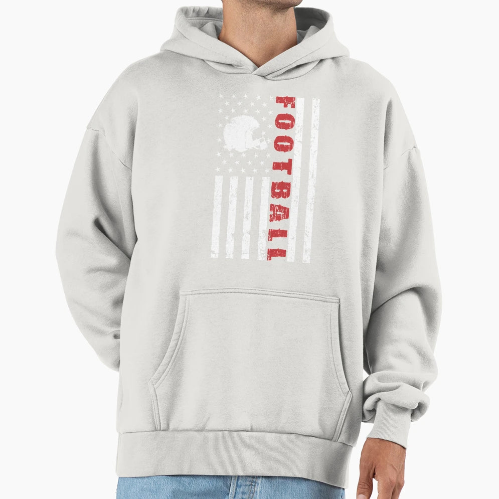 Football American Flag Us Sports Hoodie - Graphic Print Unisex - T-Shirt, Sweatshirt, Hoodie