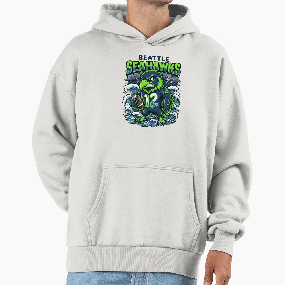 Fierce Seahawk 12 Pacific Cartoon Nfl Hoodie - Minimalist Print Men Women - T-Shirt, Sweatshirt, Hoodie