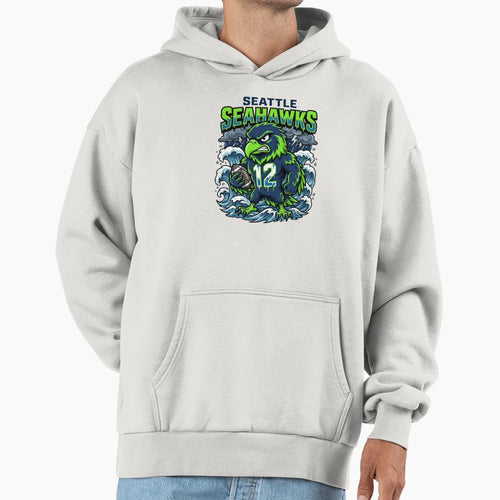 Fierce Seahawk 12 Pacific Cartoon Nfl Hoodie - Minimalist Print Men Women - T-Shirt, Sweatshirt, Hoodie