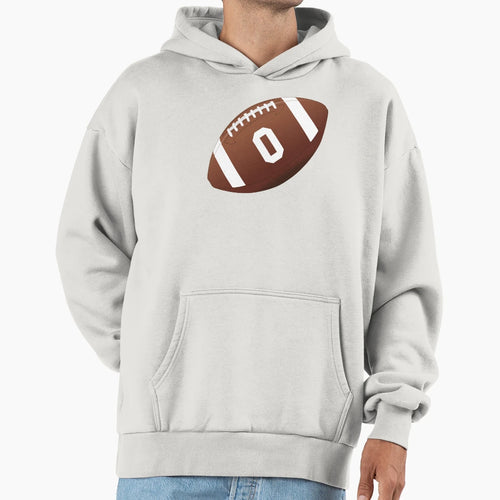 American Football Ball Number 0 Zero Hoodie - Casual Everyday Wear Unisex - T-Shirt, Sweatshirt, Hoodie