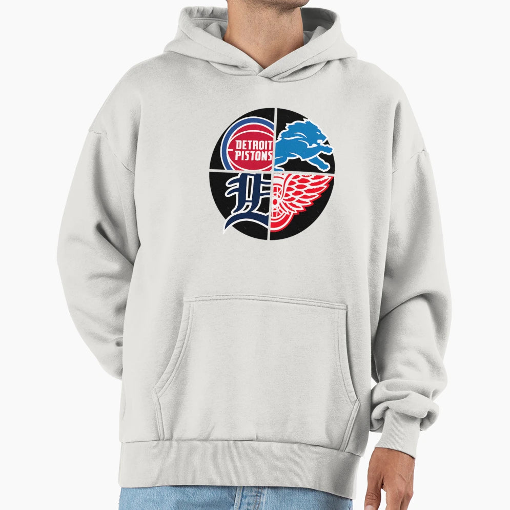 Detroitt Sports Quad Hoodie - Streetwear Style Unisex - T-Shirt, Sweatshirt, Hoodie