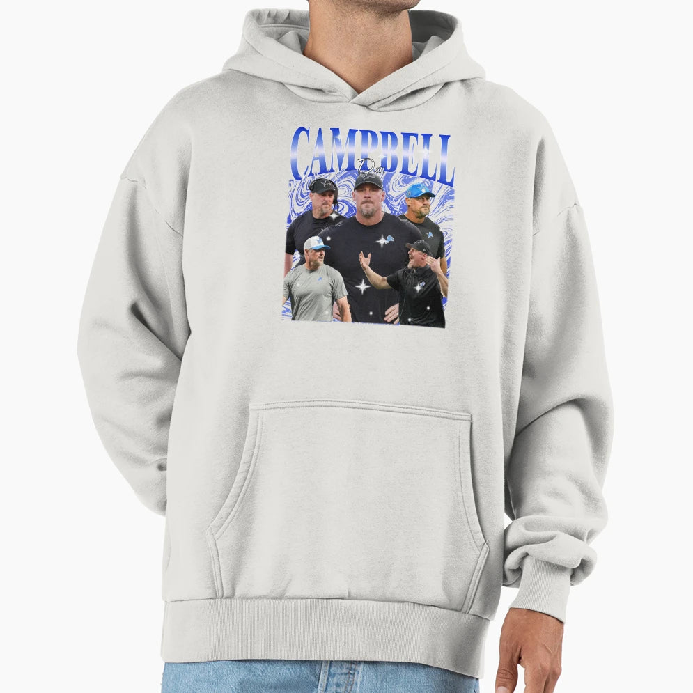 Dan Campbell 90S Hoodie - Graphic Print Unisex - T-Shirt, Sweatshirt, Hoodie