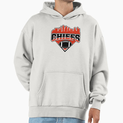 Chiefs Football Skyline Football Team Hoodie - Minimalist Print Men Women - T-Shirt, Sweatshirt, Hoodie