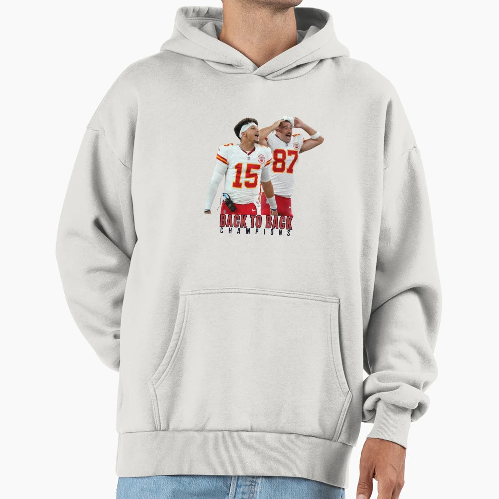 Chiefs Back To Back Superbowl Champions Hoodie - Aesthetic Graphic Unisex - T-Shirt, Sweatshirt, Hoodie