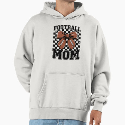 Football Bow Mother Day Hoodie - Graphic Print for Adults - T-Shirt, Sweatshirt, Hoodie