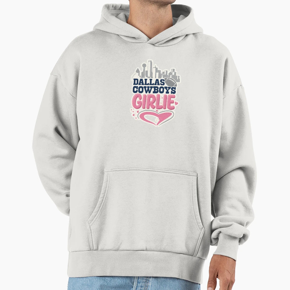 Dallas Cowboys Girlie Female Football Hoodie - Streetwear Style for Adults - T-Shirt, Sweatshirt, Hoodie