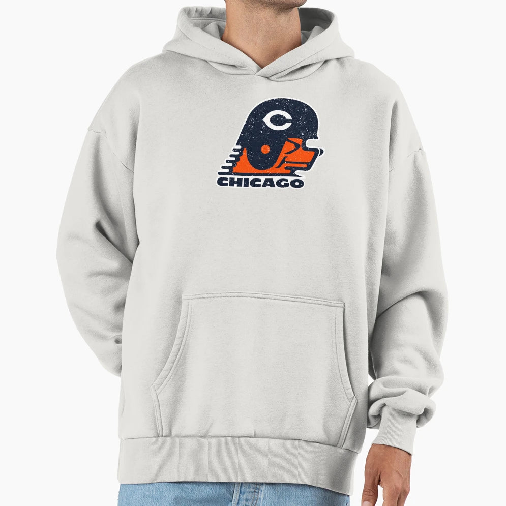 Da Bears Throwback Szn White Outline Hoodie - Aesthetic Graphic Unisex - T-Shirt, Sweatshirt, Hoodie