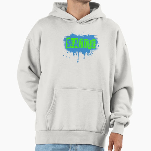 Seattle Splattered Drippy Paint Effect Hoodie - Graphic Print Men Women - T-Shirt, Sweatshirt, Hoodie