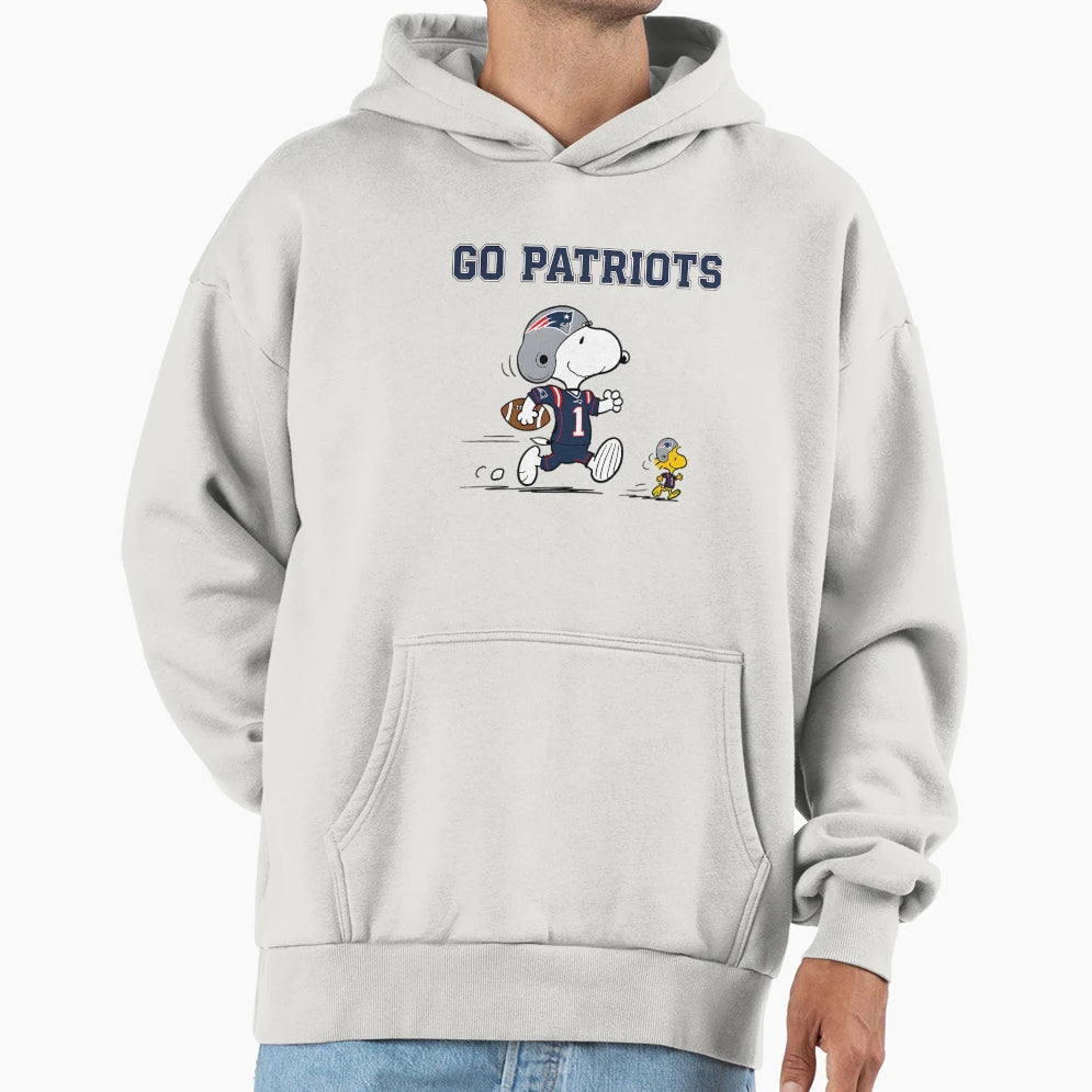 Go Patriots Snoopy Hoodie - Streetwear Style Men Women - T-Shirt, Sweatshirt, Hoodie