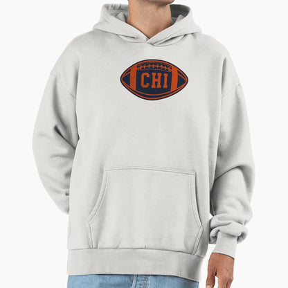 Chicago Throwback Football Hoodie - Graphic Print Unisex - T-Shirt, Sweatshirt, Hoodie