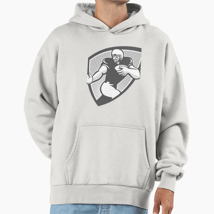 American Football Running Back Shield Hoodie - Novelty Apparel Men Women - T-Shirt, Sweatshirt, Hoodie