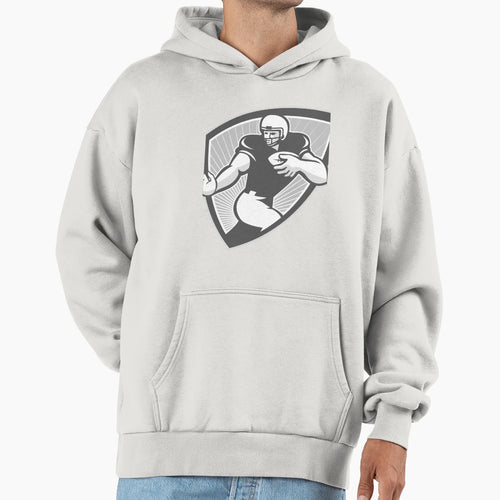 American Football Running Back Shield Hoodie - Novelty Apparel Men Women - T-Shirt, Sweatshirt, Hoodie