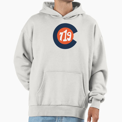 Hand Drawn Colorado Flag 719 Area Code Hoodie - Aesthetic Graphic Unisex - T-Shirt, Sweatshirt, Hoodie