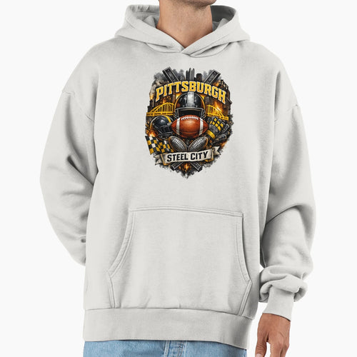 Pittsburgh Football Steel City Black T-Shirt - Casual Everyday Wear Unisex - T-Shirt, Sweatshirt, Hoodie