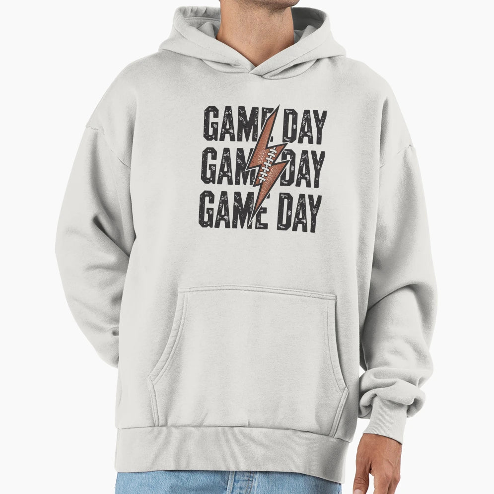Game Day Football Lightning Bolt Hoodie - Streetwear Style Men Women - T-Shirt, Sweatshirt, Hoodie