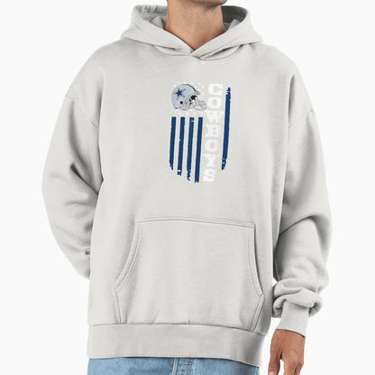 Dallas Fan Cow 4Th July America Hoodie - Casual Everyday Wear for Adults - T-Shirt, Sweatshirt, Hoodie