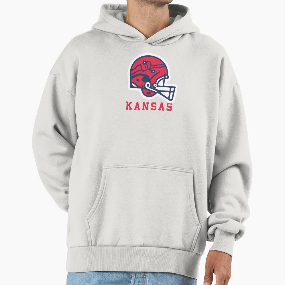 Kansas Football Team Helmet Hoodie - Graphic Print Men Women - T-Shirt, Sweatshirt, Hoodie