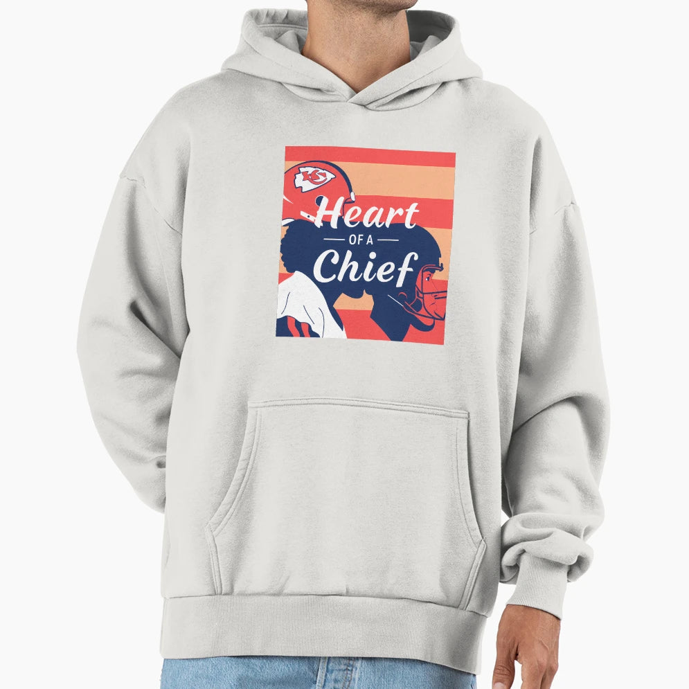 Heart Chief Unyielding Chiefs Spirit Hoodie - Fun Novelty Design Men Women - T-Shirt, Sweatshirt, Hoodie