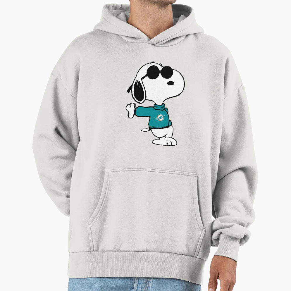 Snoopy Miami Dolphins Football Hoodie - Trendy Graphic for Adults - T-Shirt, Sweatshirt, Hoodie