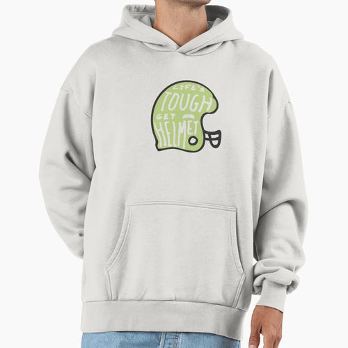 Lifes Tough Get Helmet Hoodie - Aesthetic Graphic Unisex - T-Shirt, Sweatshirt, Hoodie