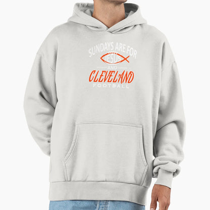 Cleveland Football Fan Sundays Are Hoodie - Minimalist Print Men Women - T-Shirt, Sweatshirt, Hoodie