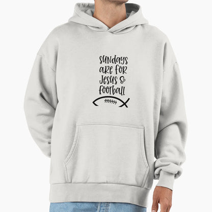Sundays Are Jesus And Football Fall Hoodie - Novelty Apparel Men Women - T-Shirt, Sweatshirt, Hoodie