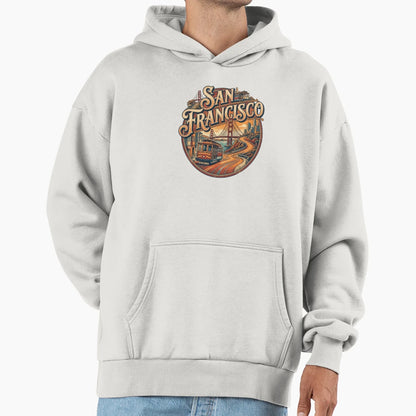 San Francisco Cityscape Travel Art Hoodie - Graphic Print Unisex - T-Shirt, Sweatshirt, Hoodie