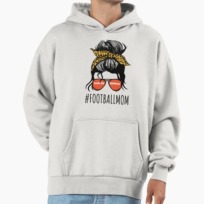 American Football Mom Leopard And Hoodie - Casual Everyday Wear for Adults - T-Shirt, Sweatshirt, Hoodie