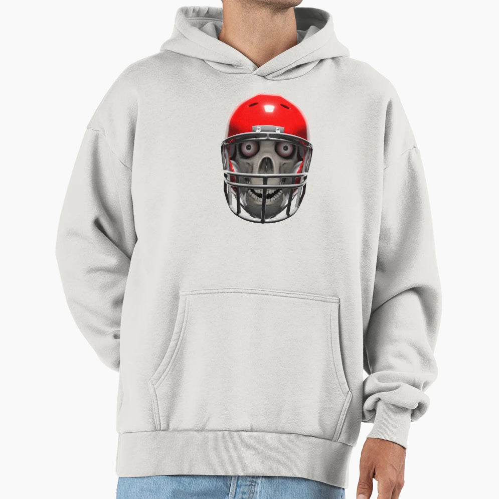 Football Skull Hoodie - Graphic Print Men Women - T-Shirt, Sweatshirt, Hoodie