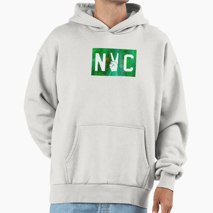 Abstract Green Nyc Peace Sign Hoodie - Custom Art Print Unisex - T-Shirt, Sweatshirt, Hoodie