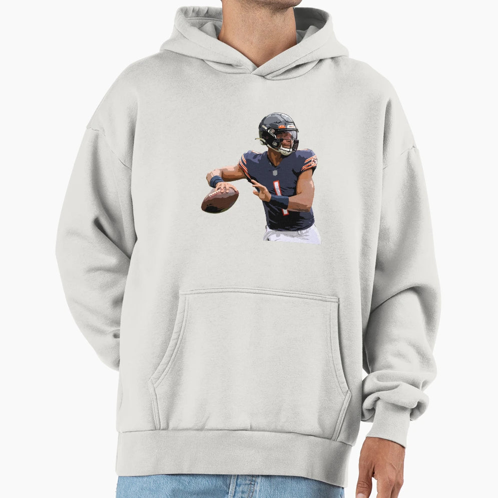 Justin Fields Hoodie - Custom Art Print Unisex - T-Shirt, Sweatshirt, Hoodie
