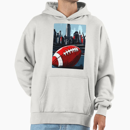 Football Field Urban Skyline And Hoodie - Aesthetic Graphic Unisex - T-Shirt, Sweatshirt, Hoodie