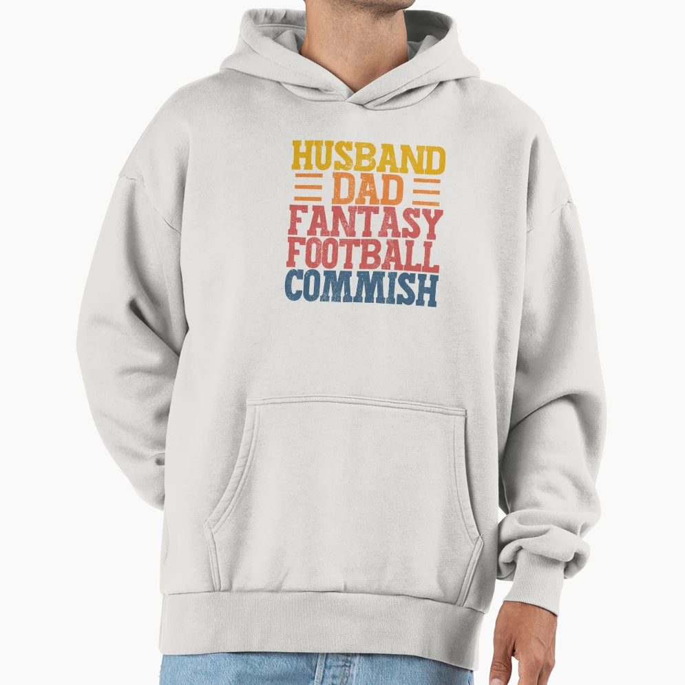 Husband Dad Fantasy Football Hoodie - Casual Everyday Wear Men Women - T-Shirt, Sweatshirt, Hoodie