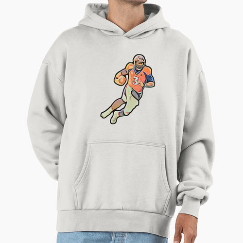 Russell Wilson Denver Quarter Back Hoodie - Aesthetic Graphic for Adults - T-Shirt, Sweatshirt, Hoodie
