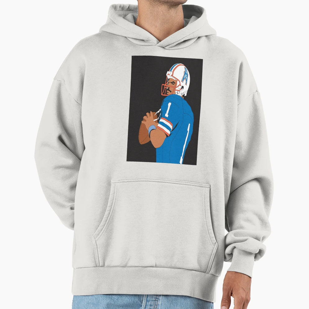 Great Quarterback Warren Moon Hoodie - Minimalist Print Unisex - T-Shirt, Sweatshirt, Hoodie
