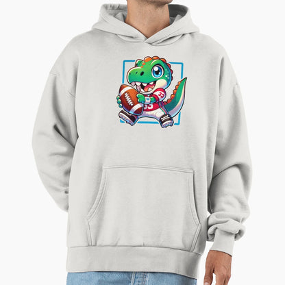 Anime Tyrannosaurus Rex Playing American Hoodie - Trendy Graphic Unisex - T-Shirt, Sweatshirt, Hoodie