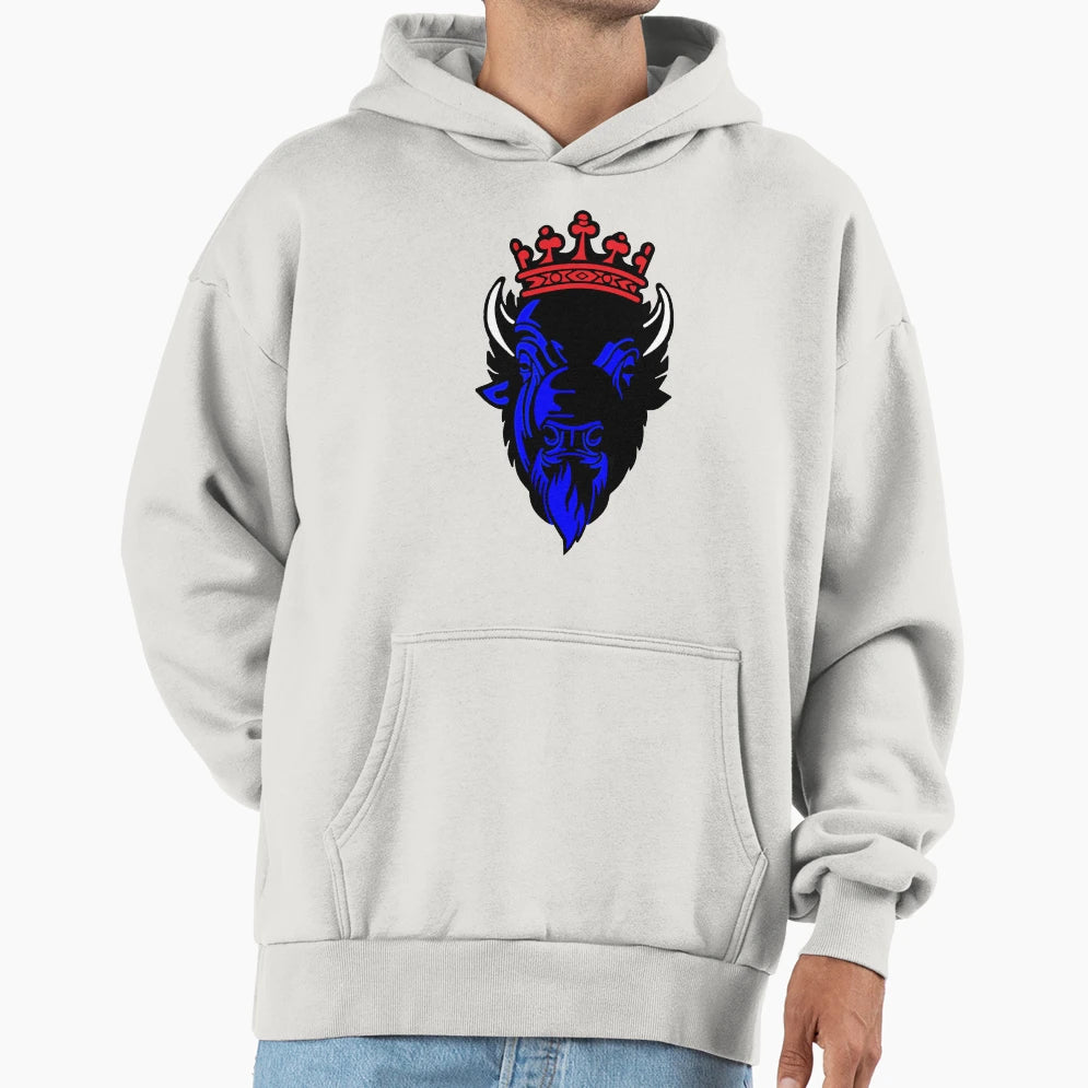 Buffalo King Hoodie - Unique Graphic for Adults - T-Shirt, Sweatshirt, Hoodie