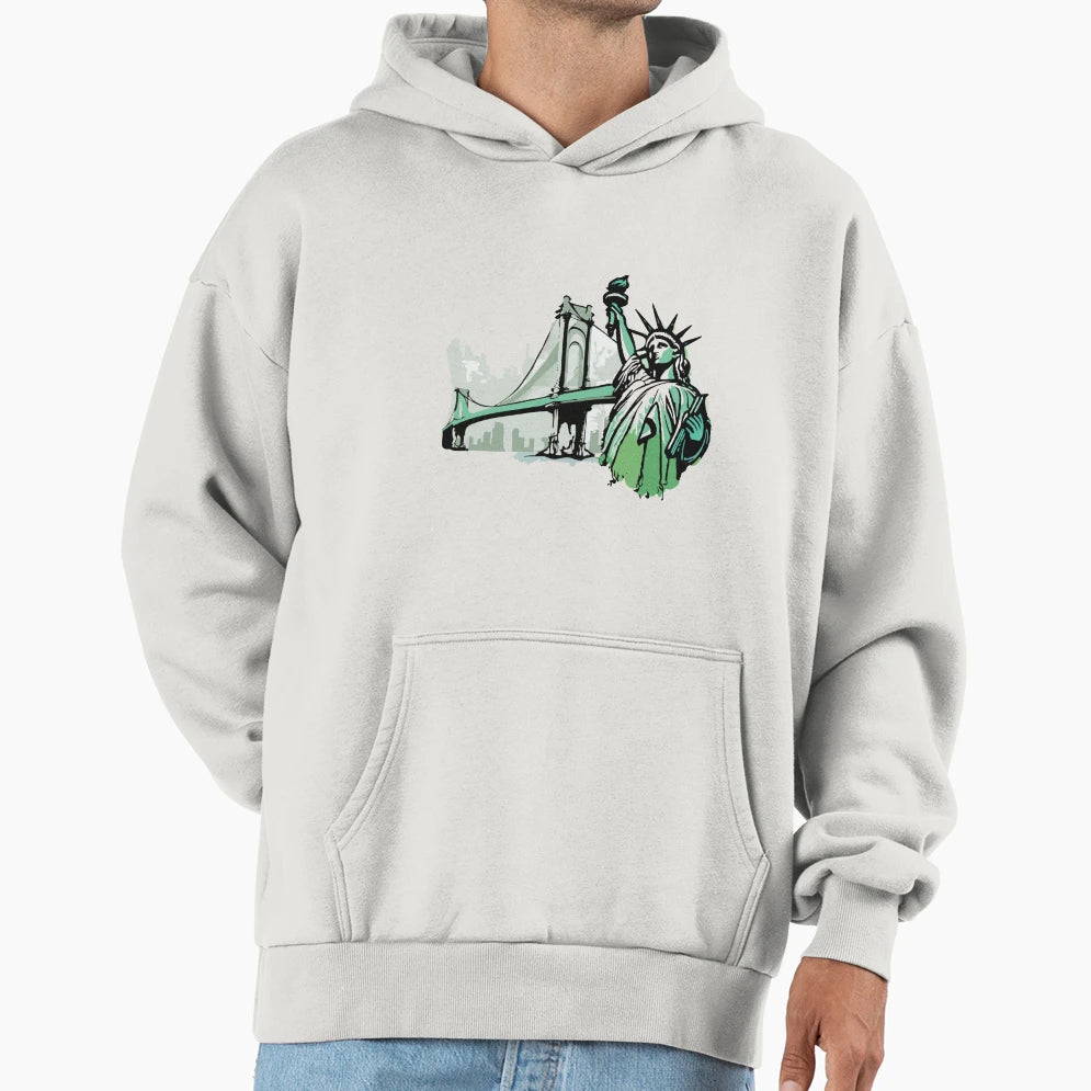 Nyc Landmarks Hoodie - Unique Graphic Men Women - T-Shirt, Sweatshirt, Hoodie