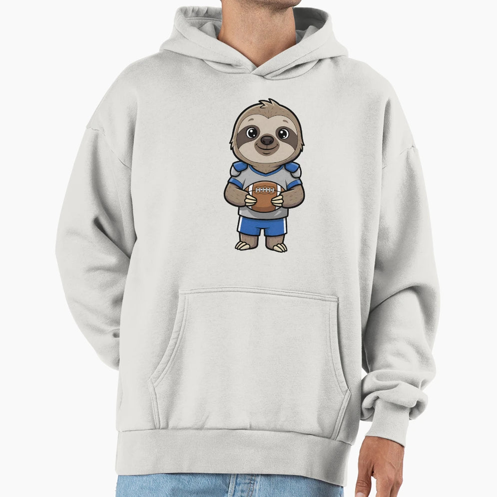 Sloth American Football Player Mascot Hoodie - Graphic Print Men Women - T-Shirt, Sweatshirt, Hoodie