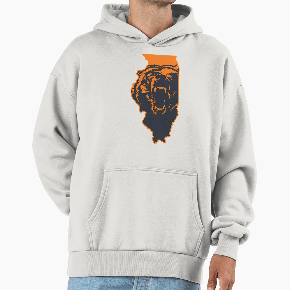 Chicago Bears Illinois Nfl State Hoodie - Streetwear Style for Adults - T-Shirt, Sweatshirt, Hoodie