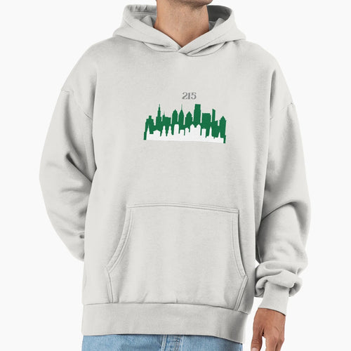 Philadelphia 215 Kelly Green Football Hoodie - Trendy Graphic Unisex - T-Shirt, Sweatshirt, Hoodie