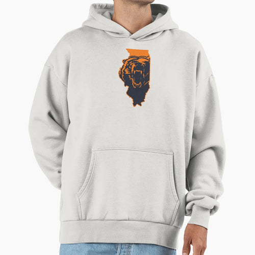 Chicago Bears Illinois Nfl State Outline Hoodie - Fun Novelty Design Unisex - T-Shirt, Sweatshirt, Hoodie