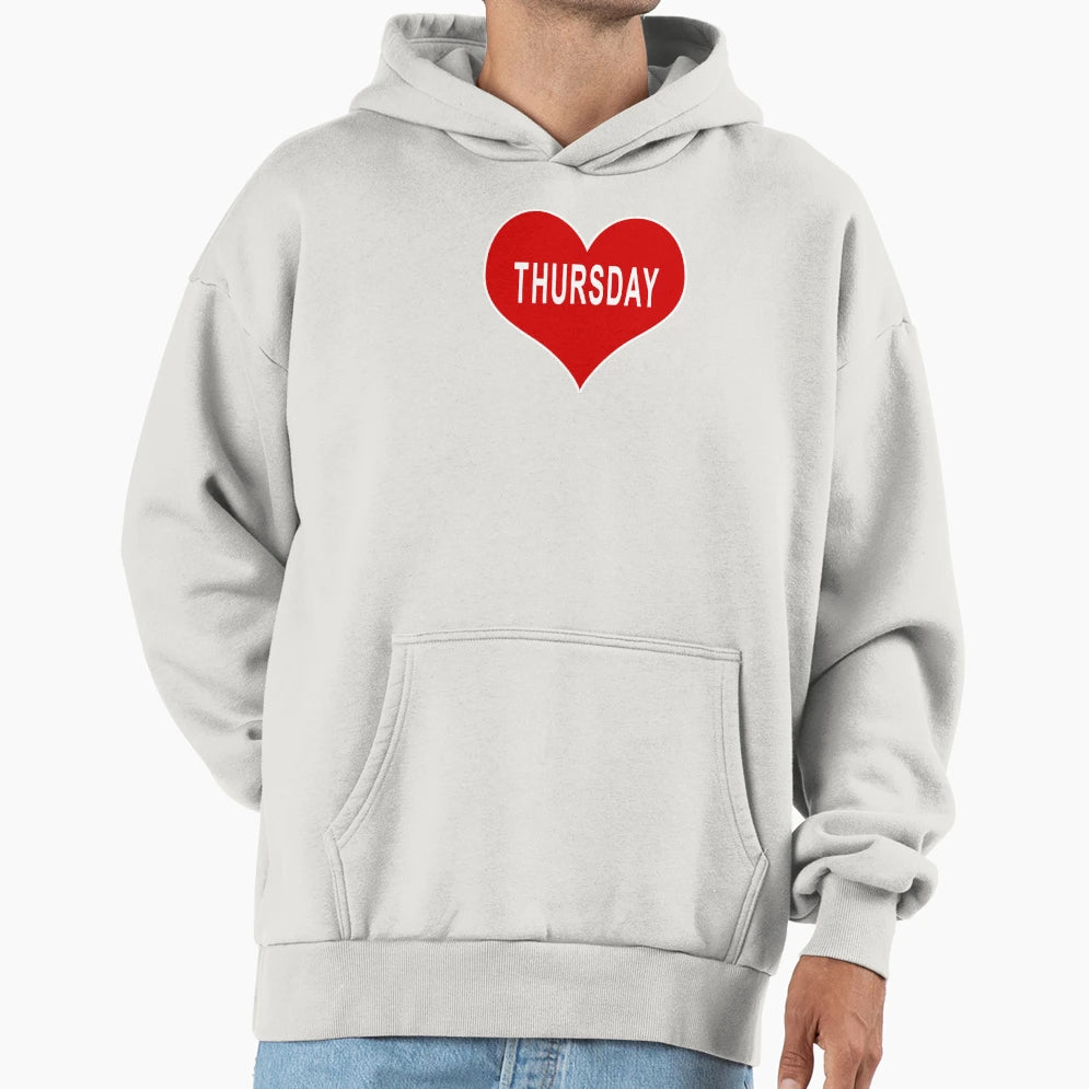 Thursday Red Love Heart Hoodie - Novelty Apparel for Adults - T-Shirt, Sweatshirt, Hoodie