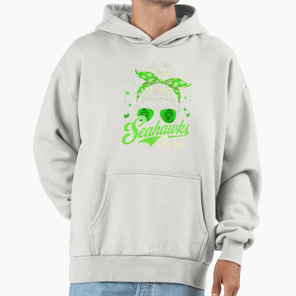 Seahawks Funny Messy Bun Hoodie - Trendy Graphic Men Women - T-Shirt, Sweatshirt, Hoodie
