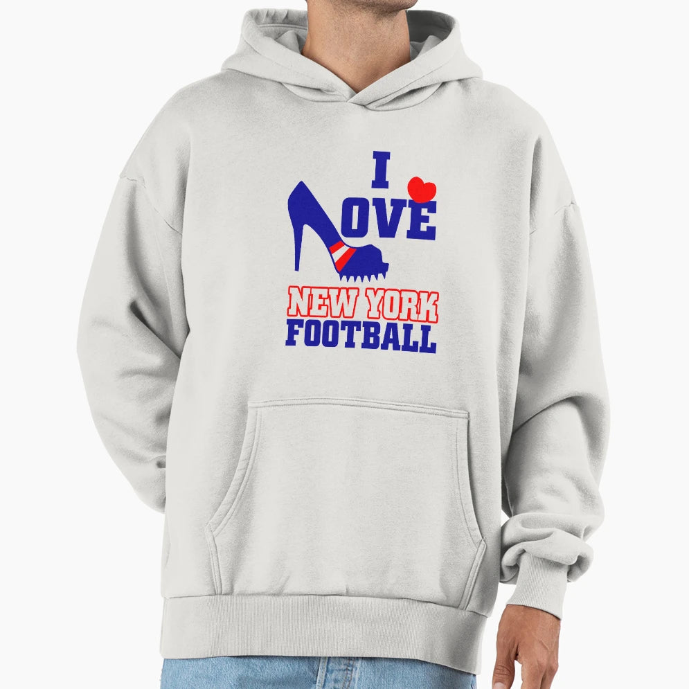 I Love New York Football Hoodie - Streetwear Style Men Women - T-Shirt, Sweatshirt, Hoodie